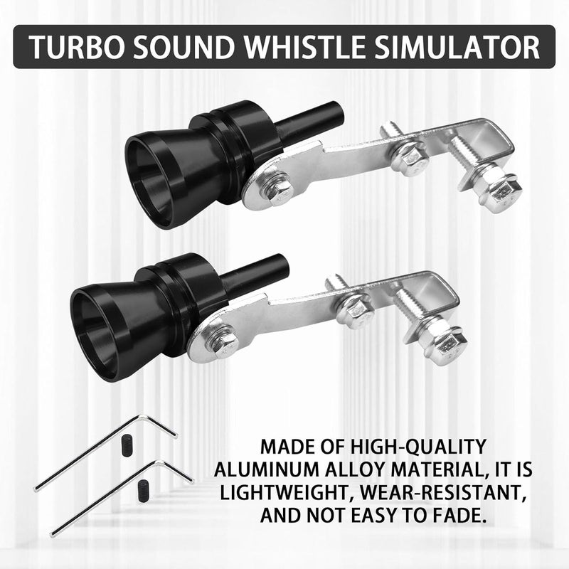 Hirificing 2PCS Exhaust Turbo Whistle, Loud Turbo Sound Booster Exhaust Muffler Pipe Aluminum Alloy Whistle,Car Roar Maker Turbo Sound Enhancer Whistle Simulator(XL-Black) - Image 5